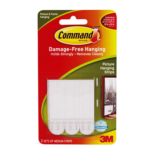 Command Medium Picture Hanging Strips, Damage Free - 3 Strips